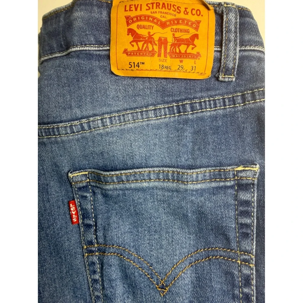 Levis 514 Straight Fit Jeans Blue Denim Boys 18 Reg W29 L31 677838816419